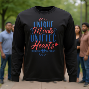 Camiseta de manga larga Unique Minds Unified Hearts Breaking Barriers, diseño especial y lindo - Product Image 3
