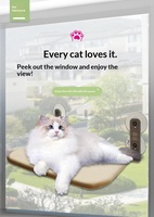 Nouveau hamac pliable en plastique pour chat avec ventouses puissantes et maille respirante pour balcon et fenêtre, idéal pour chats corpulents