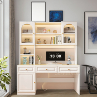 Bureau d'ordinateur moderne en bois massif avec étagère intégrée pour l'étude des étudiants ou le mur de la chambre des enfants pour la maison