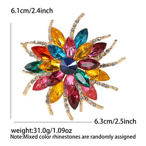 Broche de Flor con Pedrería Marquise <span class=keywords><strong>para</strong></span> Mujer, Estilo Coreano, <span class=keywords><strong>para</strong></span> Bodas, Compromisos y Fiestas - Product Image 5