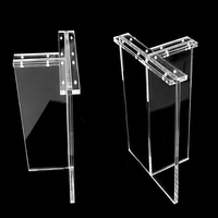 Les fabricants vendent des tables à manger en verre directement rond carré acrylique transparent pieds de table basse