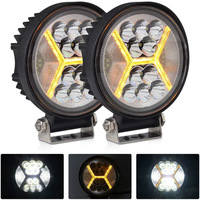 Barre lumineuse de travail LED ambre blanc de 4 pouces, guide de lumière, phare de moto, phare tout-terrain, feu antibrouillard, camion, remorque, SUV, chariot élévateur