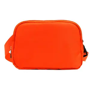 Quantité minimale de commande basse imperméable unisexe en nylon sport ceinture de poitrine pochette banane hommes sac de taille pour femmes bandoulière sac banane logo imprimé personnalisé