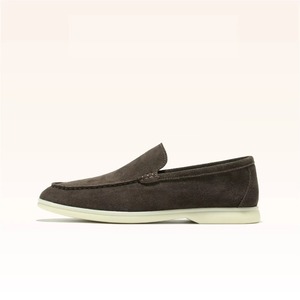 Slip-on Comfortable Cow Suede Leather Loafers Men Luxury Fashion Lightweight Rubber Outsole Outdoor Casual <b>Flats</b> Spring Winter - Product Image 2