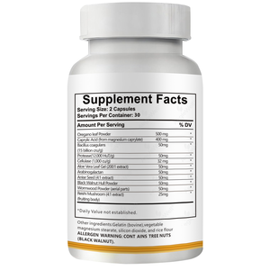 Fórmula AegleWell OEM Candida <span class=keywords><strong>Cleanse</strong></span> con Orégano, Ajenjo y Probióticos de 15B CFU para la Desintoxicación Intestinal, Control de Hongos y Equilibrio Digestivo - Product Image 2