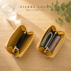 กระเป๋าใส่บัตรผู้หญิง Pierre Loues หนัง PU กระเป๋าสตางค์ใส่บัตรได้หลายใบ สีพื้น กระเป๋าใส่เหรียญขนาดกะทัดรัด ใช้ได้ทุกวัน - Product Image 2