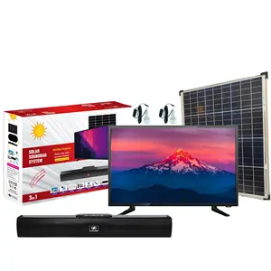 Африканский Лидер продаж, солнечные комплекты с 32-дюймовым телевизором, 2 лампочки, вентилятор и bluetooth FM-радио для африканского домашнего освещения