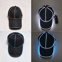 Casquette de baseball lumineuse à fil EL très demandée, chapeau LED lumineux, casquette de costume éclairée pour carnaval, boîte de nuit, fête rave, accessoires