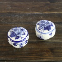 Boîte de rangement en céramique de style européen bleu et blanc de Delft pour la décoration intérieure bijoux cadeaux d'anniversaire de mariage de la Saint-Valentin