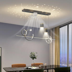 <span class=keywords><strong>Luminaire</strong></span> de plafond moderne de luxe <span class=keywords><strong>avec</strong></span> lumière étoilée LED moteur à courant alternatif ventilateur de chambre intégré-dans la lampe du salon - Product Image 5