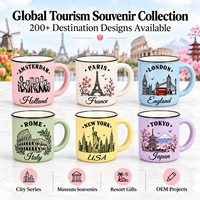 Mug Keramik Tulip Belanda Amsterdam, Cangkir Kopi Enamel Pink Personalisasi, Pemasok untuk Toko Suvenir