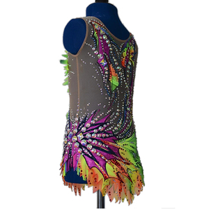 <span class=keywords><strong>Justaucorps</strong></span> de gymnastique rythmique LIUHUO <span class=keywords><strong>Vert</strong></span> Femmes Filles Robe de patinage <span class=keywords><strong>Justaucorps</strong></span> multicolores pour la gymnastique junior - Product Image 3