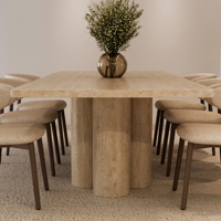 Table à manger en travertin Forte de Kumusi Furniture