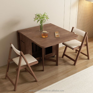 Modern çok fonksiyonlu kare yemek masası uzatılabilir mermer ahşap Set küçük hane için yerden tasarruf - Product Image 5
