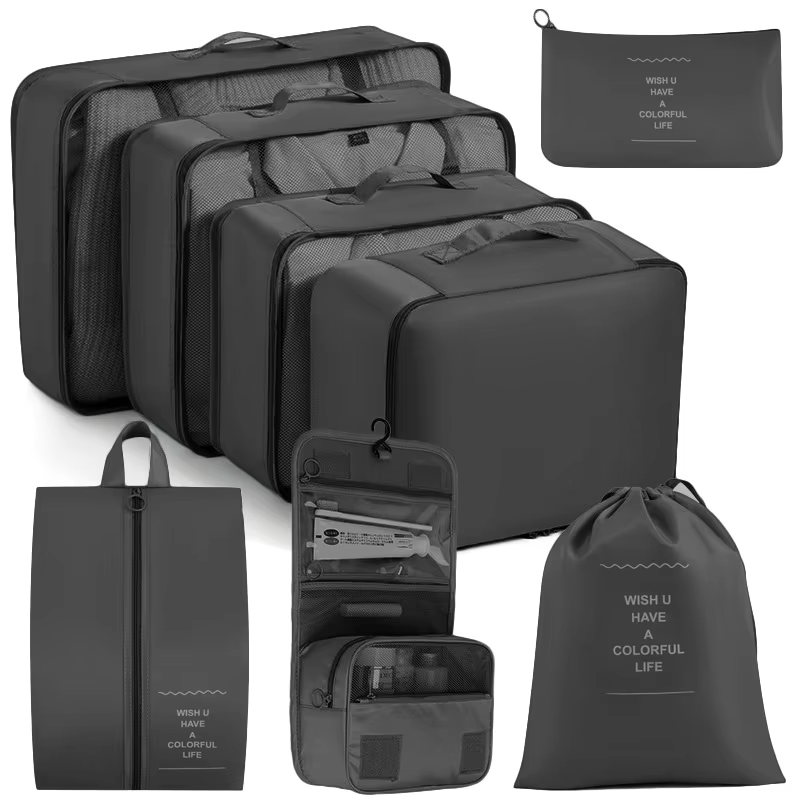Black Travel 8 pcs set