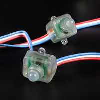Luces LED RGB Inteligentes WS2811 de 12V CC al por Mayor, Cadena de Luces Direccionables con Píxeles Difusos Cuadrados de 12mm, IP65, Ra80, 50/Paquete