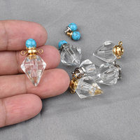 Bouteille miniature sculptée en cristal en forme de riz, flacon de parfum, pendentif pour cheveux de bébé, breloque pour bracelet et collier, forme conique