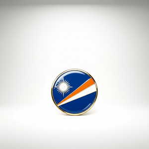 GREPAS GIFTS Épinglette de revers ronde de 1 pouce avec drapeau des Îles Marshall, épinglette patriotique mondiale pour chapeau - Product Image 1