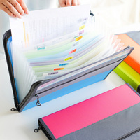 Carpeta Archivadora Expandible Transparente de PP con Cierre y 13 Bolsillos para Niños, Organizador de Documentos A4 para Material Escolar y de Oficina
