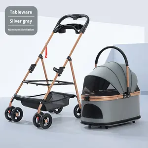 बिल्लियों और कुत्तों के लिए पालतू रोलर टेडी बेबी और छोटे पालतू जानवरों के लिए हल्के फोल्डेबल धातु फ्रेम का उपयोग करते हैं - Product Image 6