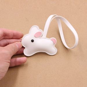 Kawaii Bunny Keychain Soft Rabbit <b>Ring</b> Car <b>Key</b> Holder Fashion <b>Bag</b> Charm for Women & Girls - Product Image 5