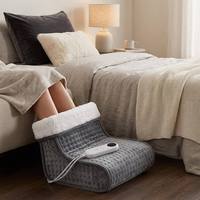 Coussin chauffant électrique en flanelle sherpa avec contrôleur LED détachable, 3 niveaux de chaleur réglables et minuterie, OEM/ODM