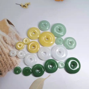 Piedra de hebilla de Paz de cristal de 10 ~ 30mm, Jade blanco de cristal, zafiro, jaspe, colgante de Donut de cristal para fabricación/accesorios de joyería Diy - Product Image 1