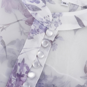 <span class=keywords><strong>Abito</strong></span> Estivo da Donna con Stampa Floreale, Maniche Lunghe in <span class=keywords><strong>Organza</strong></span> e Cintura, con Top Interno a Canotta - Product Image 5