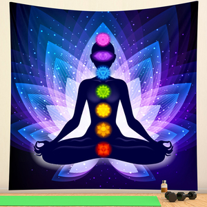 Bouddha indien méditation chakra tapisserie décoration murale Mandala tapisserie sorcellerie bohème Hippie décoration de la maison tapis de yoga - Product Image 4