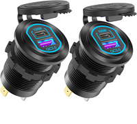 Nouvelle prise de chargeur USB en aluminium 100W avec amplificateur de tension pour voiture, bateau et marine