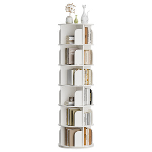 Étagère rotative sur pied, ronde, multifonctionnelle, pour le rangement, pour le salon, les enfants et les adolescents, en matériau composite. - Product Image 1