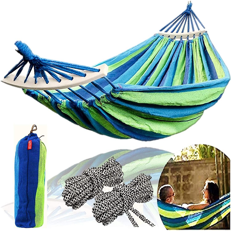 Grote Canvas Katoen Tuin Achtertuin Loungen Outdoor En Indoor Regenboog Streep Hangmat Voor Patio Veranda