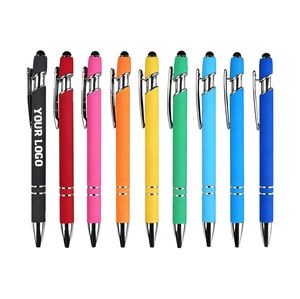 Bolígrafo Metálico Azul Personalizable con Logotipo, Multifunción, 2 en 1, con Punta Táctil, Fabricado en China - Product Image 1