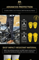 Pantalons de moto d'été CC Protectors Airflow avec protection CE niveau 2 en nid d'abeille, maille respirante, anti-chute, pour hommes et femmes