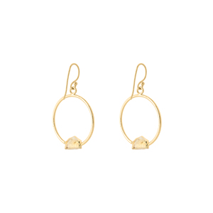 Pendientes de Aro Solares con Citrino Natural en Bruto, Diseño Orgánico de Lujo, Joyería Elegante Hecha a Mano para Mujer, Regalo - Product Image 6