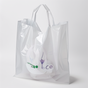 Sac de magasin à poignée souple avec poignée d'emballage givré Sac de courses en plastique de remerciement personnalisé et de luxe vendu en gros - Product Image 5