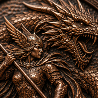 Pièce de collection commémorative Dragon Valkyrie en cuivre fin .999 de 5 oz, pièce de défi antique personnalisée en relief 3D pour collection de luxe