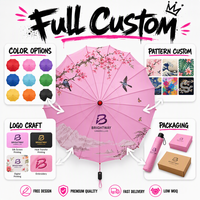 Parasol chinois en papier huilé peint à la main, motif fleurs de cerisier, pour décoration de plafond, accessoires de danse, parasol fait main CW U28