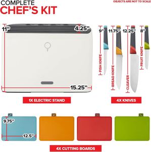 Juego de Cuchillos de Cocina Inteligentes de Acero Inoxidable al por Mayor, Herramientas de Cocina Surtidas con Tabla de Cortar de Plástico PP Desechable y Juego de Cuchillos - Product Image 2