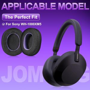 Coussinets d'oreille de remplacement Jomwag en maille respirante et mousse à mémoire de forme pour WH-1000XM5 - Ajustement personnalisé Noir/Violet - Product Image 2