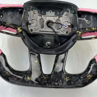 Accessoires de voiture pour Dodge Charger Challenger Hellcat Charger Challenger SRT RT Volant en fibre de carbone forgée rose