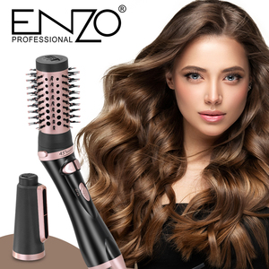 Enzo 45 độ tự động xoay 2 trong 1 không khí nóng Máy sấy tóc lược điện sóng lớn uốn thanh trái phải cuộn bàn chải nhiệt - Product Image 2