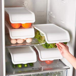 Boîte de rangement <span class=keywords><strong>pour</strong></span> réfrigérateur de cuisine professionnelle, scellée et empilable, avec couvercle, <span class=keywords><strong>pour</strong></span> aliments frais, fruits et légumes - Product Image 1