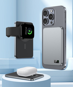 Sạc dự phòng <span class=keywords><strong>mini</strong></span> siêu nhỏ gọn 3 trong 1, dung lượng 5000mAh, tích hợp màn hình LED, sạc không dây nhanh bằng nam châm - Product Image 2