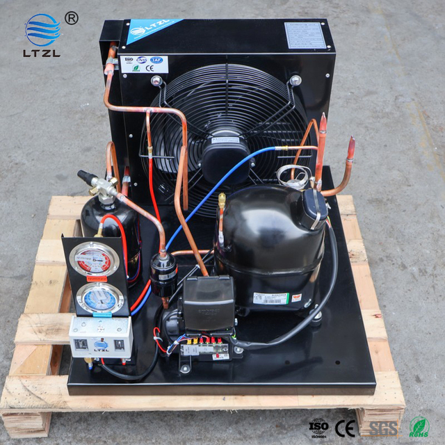 0.5HP-2HP Semi-Hermetic Embraco H-Type Condensing Unit Small Air Cooled Condenser Unit for Mini Cold Room Freezer