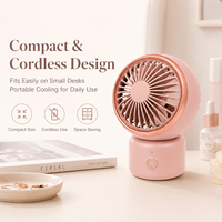 Ventilateur de bureau USB portable en gros, rechargeable 2000 mAh, 3 vitesses, 90° °   Ventilateur oscillant sans fil de type C