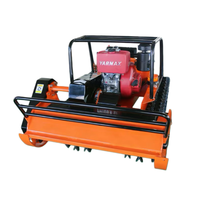 Mesin Pemotong Rumput Beroda Rantai Bertenaga Diesel Terlaris, Dikendalikan Jarak Jauh, Lebar Pemotongan 80-120 cm, Pemotong Robot Otomatis Penuh