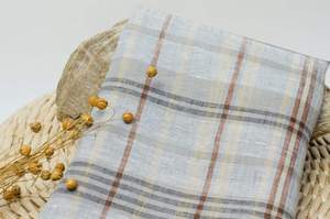 Tissu à carreaux teint en fil 100% <span class=keywords><strong>lin</strong></span> 118 g/m² - Écologique et léger pour chemises et usage sur canapé - Textile pur français - Product Image 6