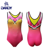 Justaucorps de gymnastique coloré personnalisé Dandy prix de gros justaucorps pour filles avec strass
