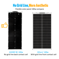 Panel Solar Flexible Negro de Alta Eficiencia de 150w 200w 300w, Módulo Fotovoltaico HPBC de Contacto Trasero para Embarcaciones, Remolques, Cabañas, Caravanas, Automóviles